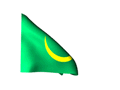 Real looking Mauritania flag waving in wind moving animated gif picture