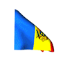 Real looking Moldova flag waving in wind moving animated gif picture