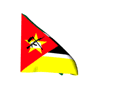 Real looking Mozambique flag waving in wind moving animated gif picture