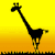 Small animated icon of giraffe running 