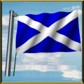 Picture of Scotland flag flying on flag pole blowing in the wind