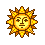 Small animated flashing sunshine icon