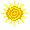 Small animated flickering sunshine icon