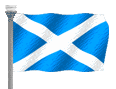Moving picture of Scotland flag waving in the wind animated gif