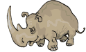 Animated charging rhino 