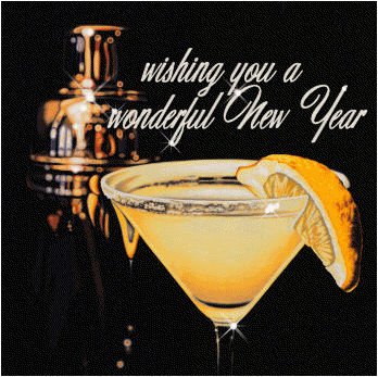 Wishing you a wonderful New Year animated clip art banner