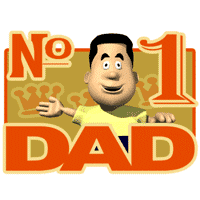 Little boy waving, Number One Dad animated gif clip art