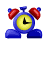 Tiny cartoon animated alarm clock