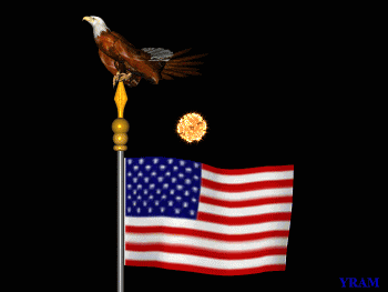 American flag eagle fireworks animation gif
