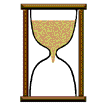 Animated hour glass with brown sand flips over