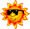 Little cartoon sunshine animation with glasses