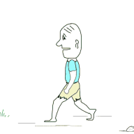animated cartoon guy walking