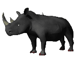 Clip art of rhinoceros standing and watching you