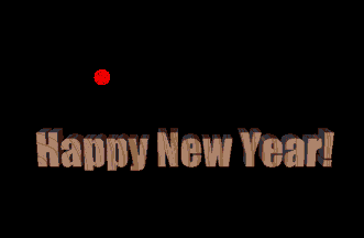 Red white and blue Happy New Year fireworks animation