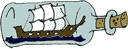 Animated ship in a bottle