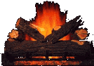  burning logs in Animated fireplace