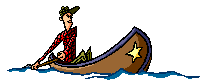 Man paddling canoe gif animation image