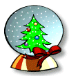 Animated Christmas Tree in snow globe