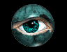 Erie animated eyeball opens in blue sphere