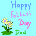 Happy Father's Day message with moving animated flowers