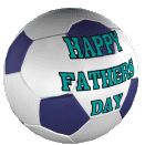 Happy Father's Day animation on a spinning soccer ball