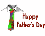 Animated shirt with tie waving back and forth, Happy Father's Day animated gif clip art
