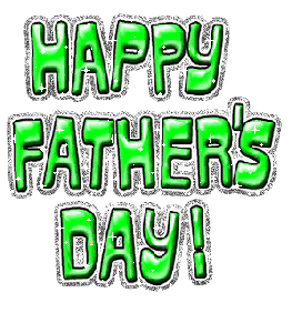 Animated green sparkling Happy Father's Day banner