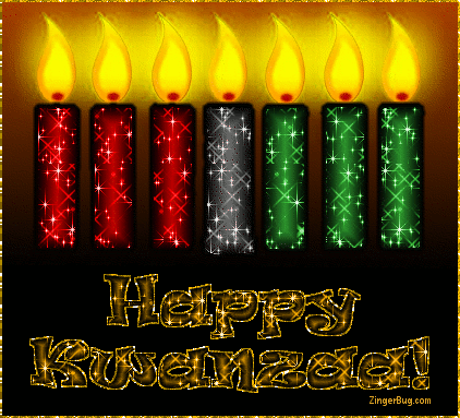 Glitter animation "Happy Kwanzaa"