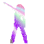 Little animated dancing rainbow silhouette