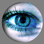 Animation of girl's eye looking right at you then looks back and forth