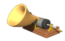 Old cylinder record style gramophone animation