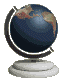 Rotating desk globe on stand