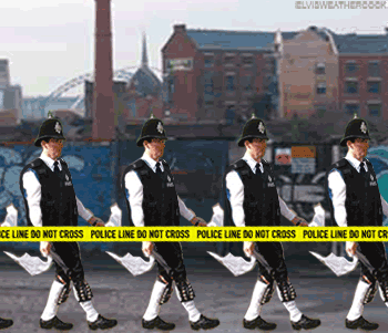 Police line you really don't want to cross Unique Elvis Weathercock Original animation