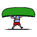 Portage animation canoe trip over land and water
