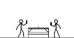 Animated stick men ping pong players