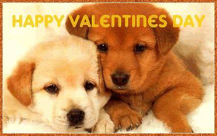 Cute little animated Valentines puppies