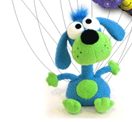 Puppet dog moving on strings