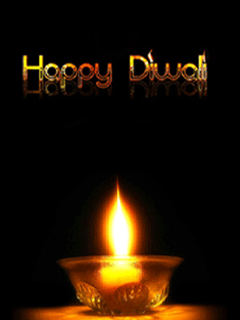 Happy Diwali candle burning to celebrate the Festival of Lights or Deepavali