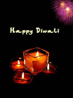 Happy Diwali, Candles and fireworks celebrating the Festival of Lights