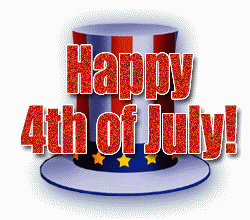 4th of July sparkling top hat animated gif