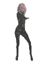 Girl dressed in black dancing animation