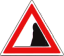 Warning sign - Watch for falling rocks and stones gif animation