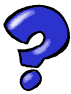 Animated fat blue question mark moving picture
