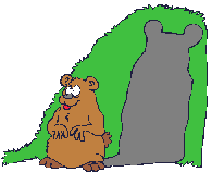 Animated groundhog animation looking for shadow