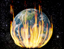 Moving Earth burning on Fire global warming animated gif