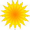 Flashing animated yellow sun