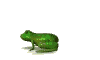 Small animated little frog hopping along