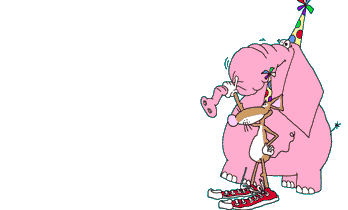 Pink elephant with party trunk horn 