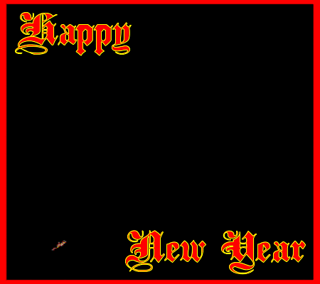 Happy New Year greeting banner with animated fireworks