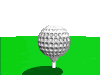 Moving animated golf ball hit off tee